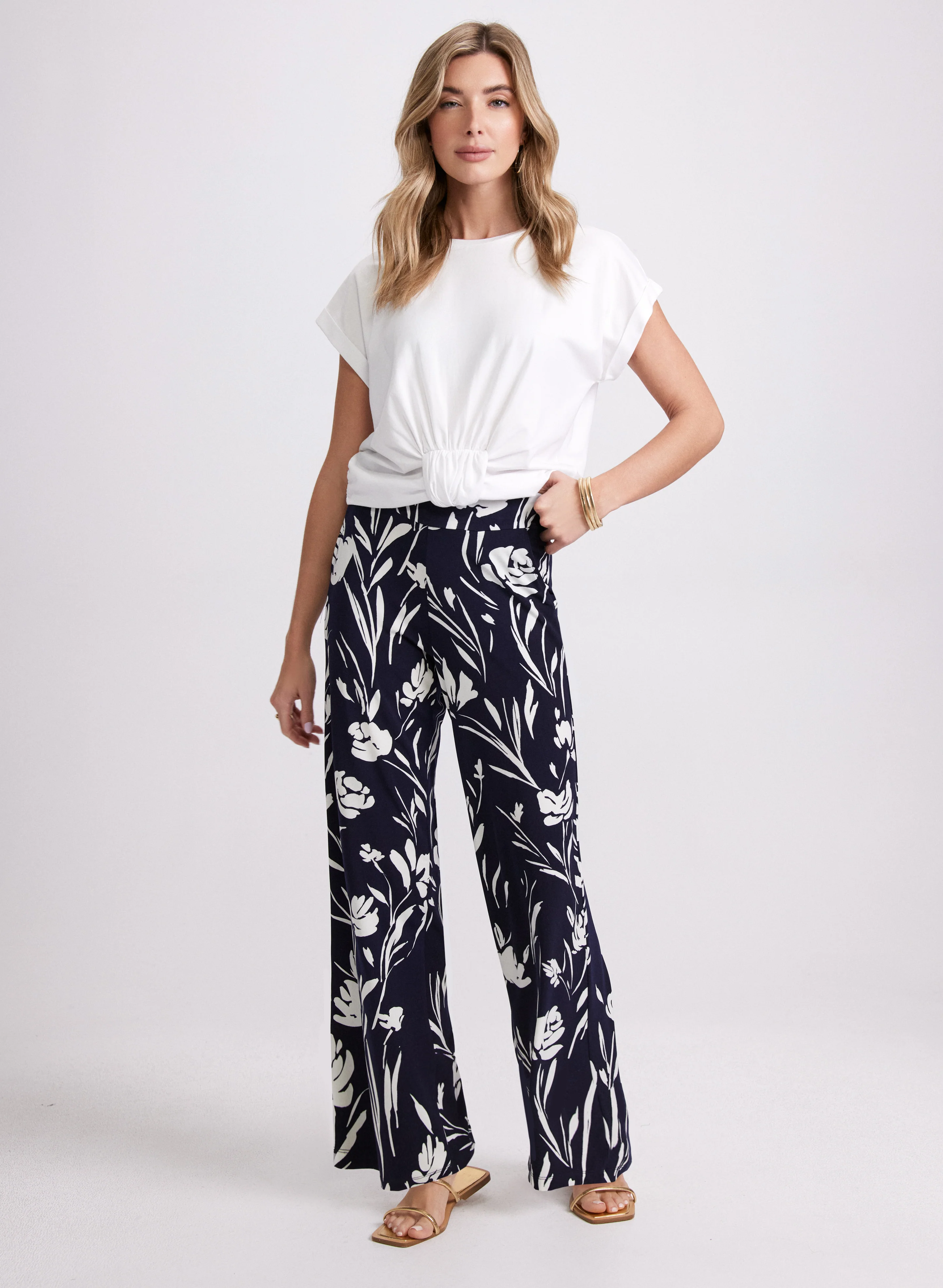 Wide-Leg Floral Print Pants - Image 5