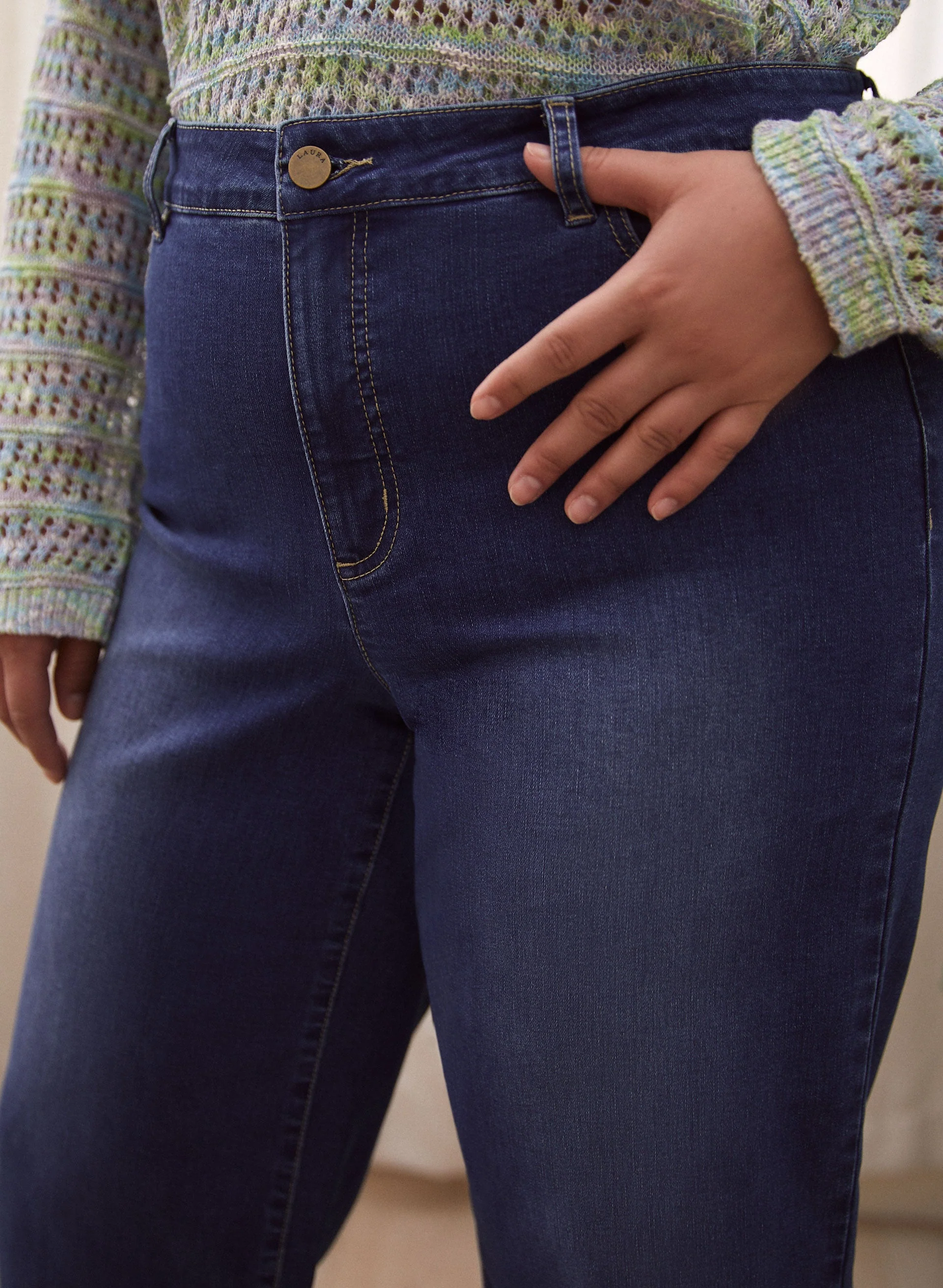 Wide Leg Gaucho Jeans - Image 3