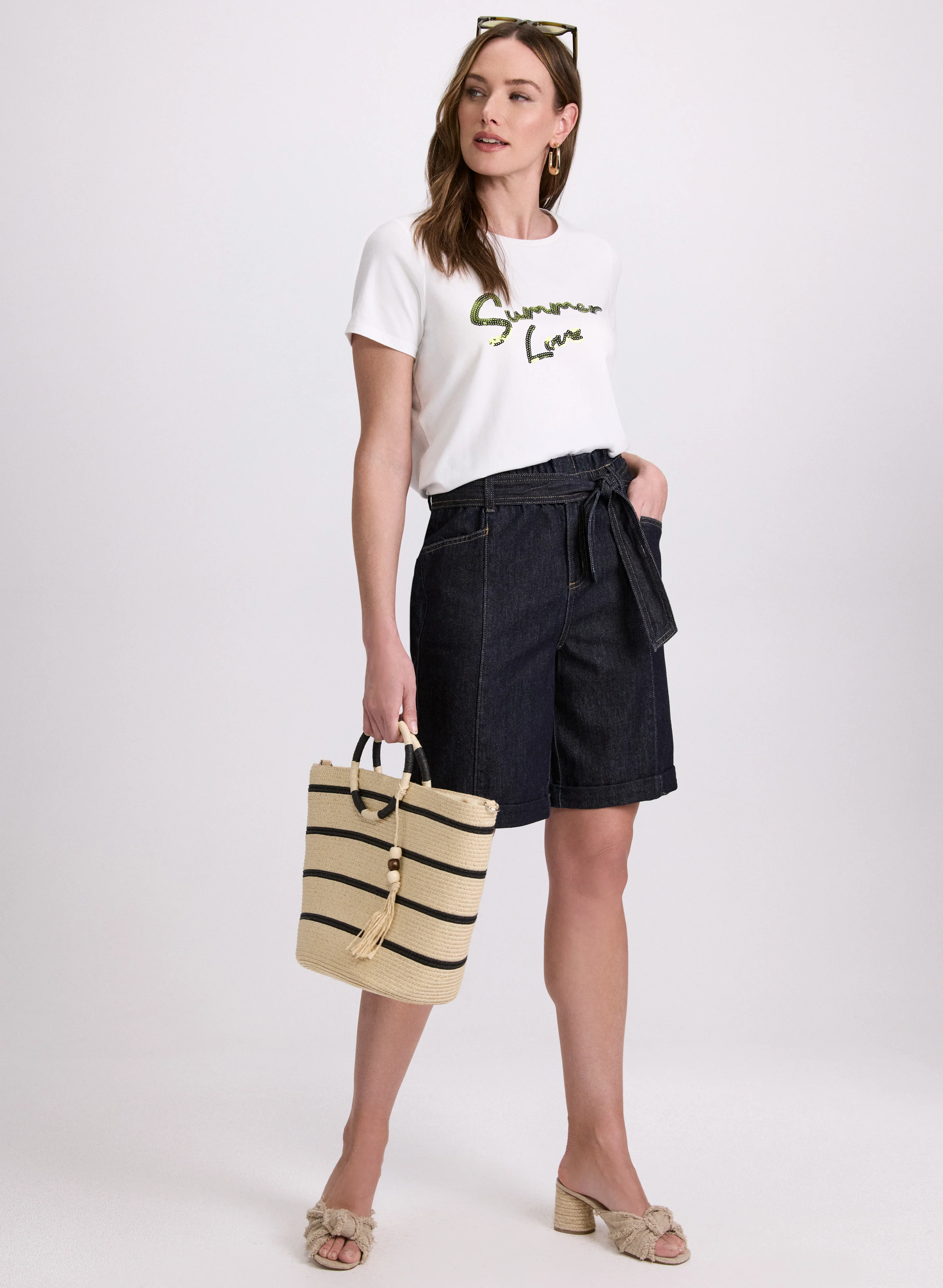 Wide-Leg Jean Shorts - Image 5