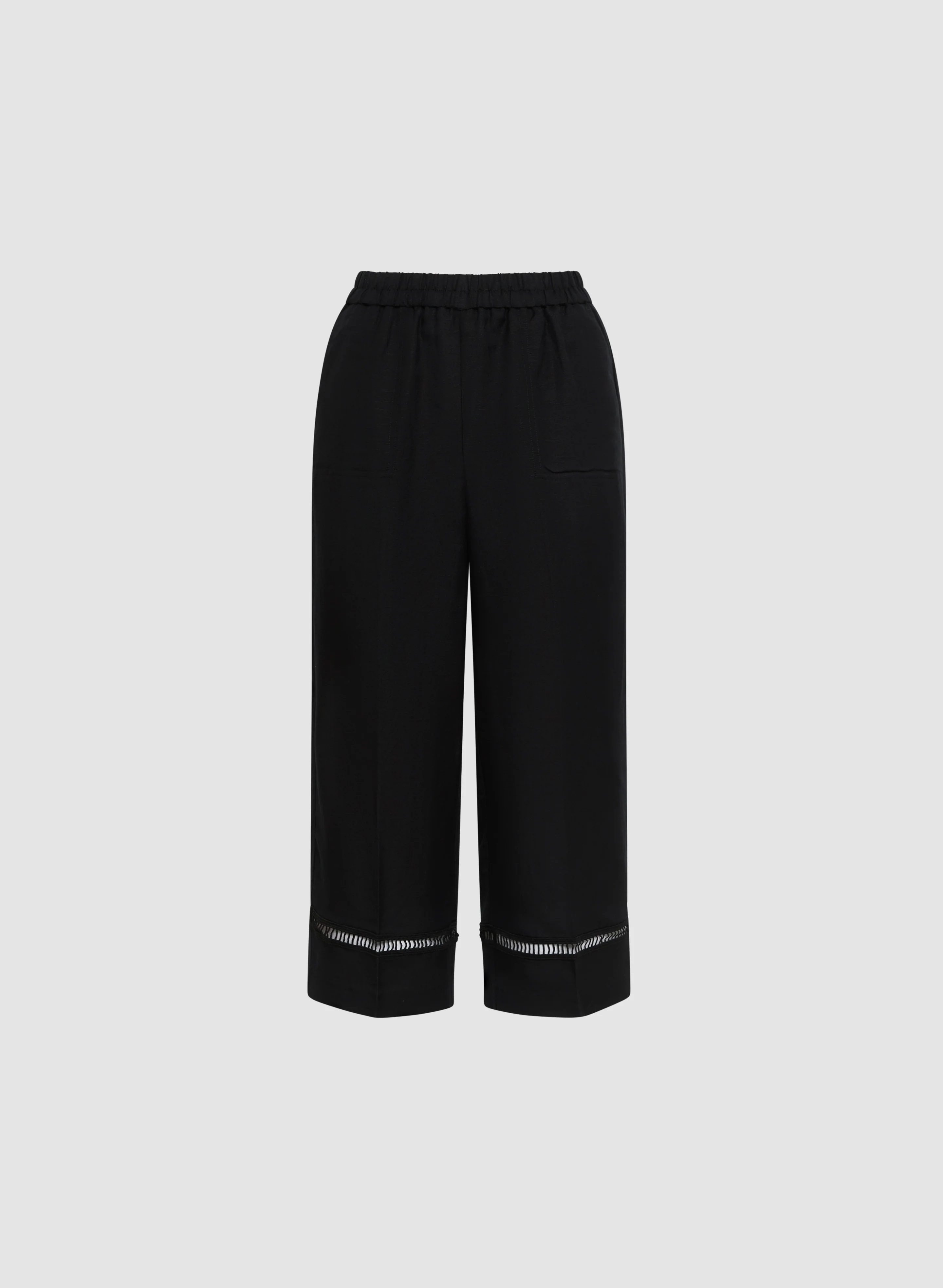 Wide Leg Linen-Blend Capris - Image 6