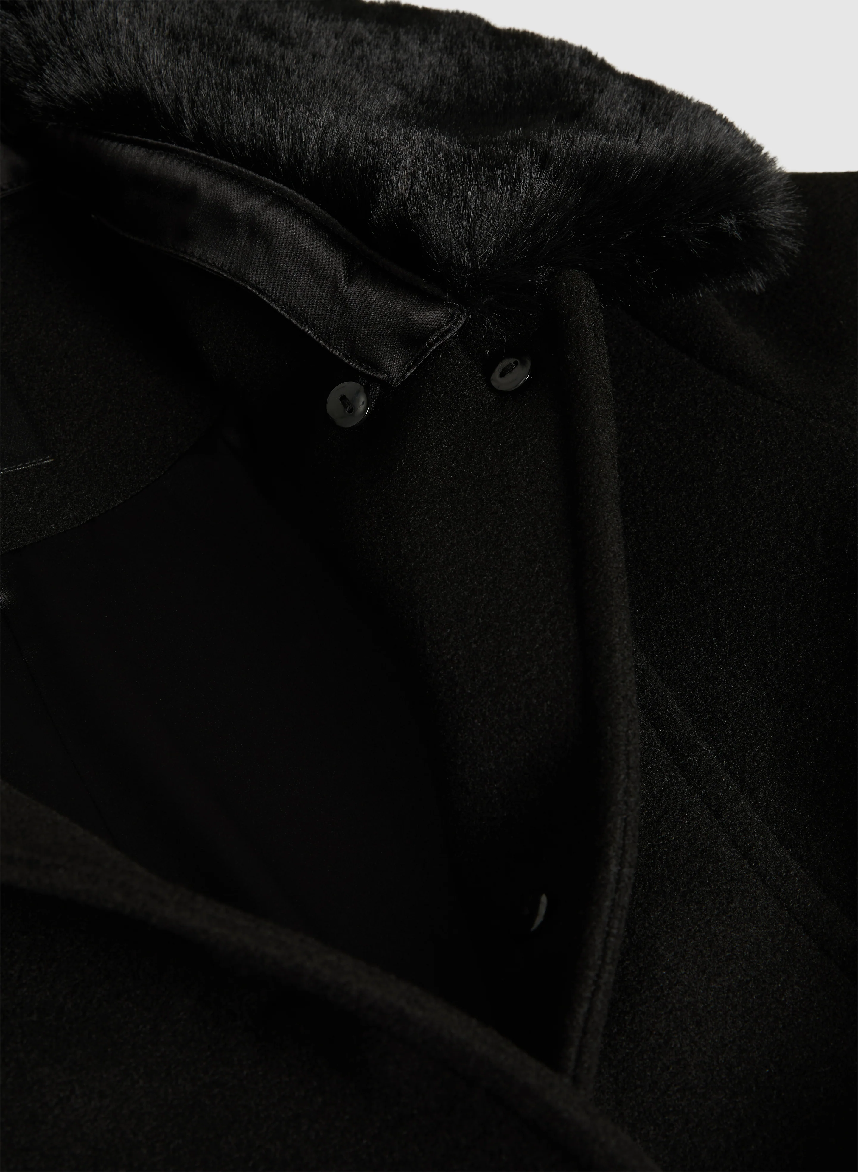 Wool-Blend Faux Fur Collar Coat - Image 7
