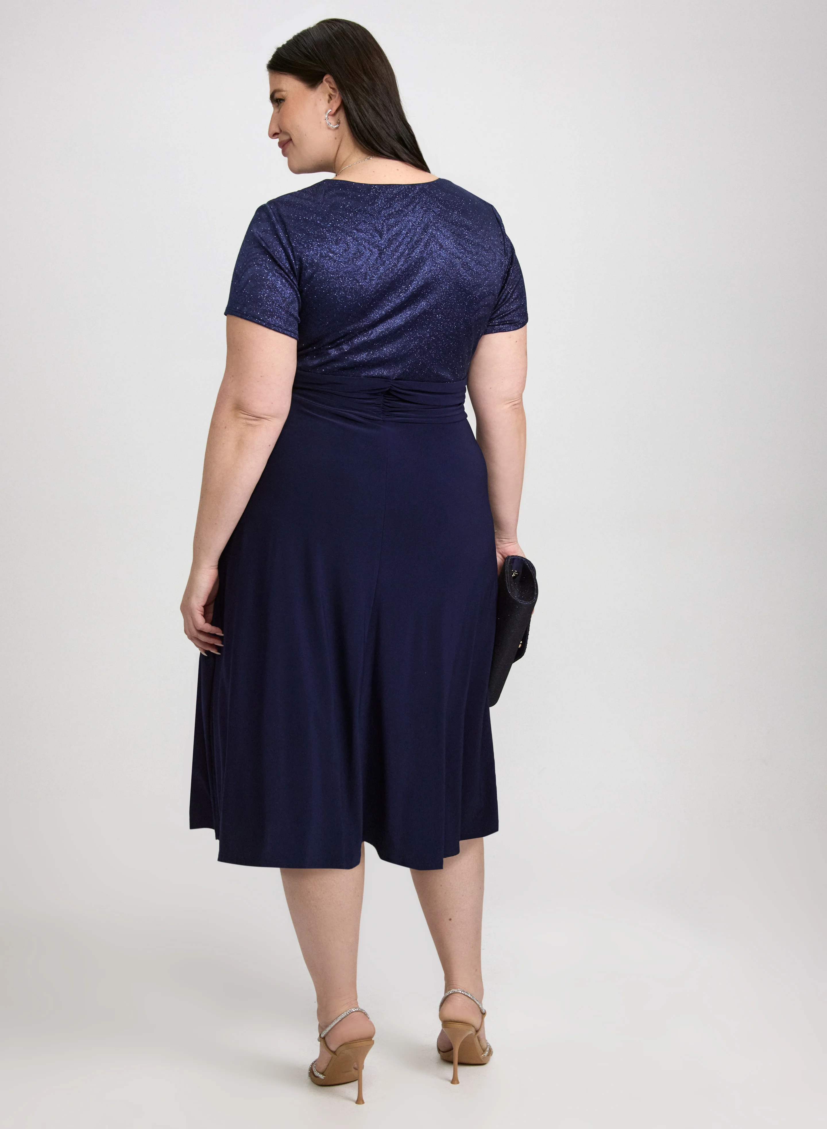 Wrap Brooch Detail Dress - Image 4