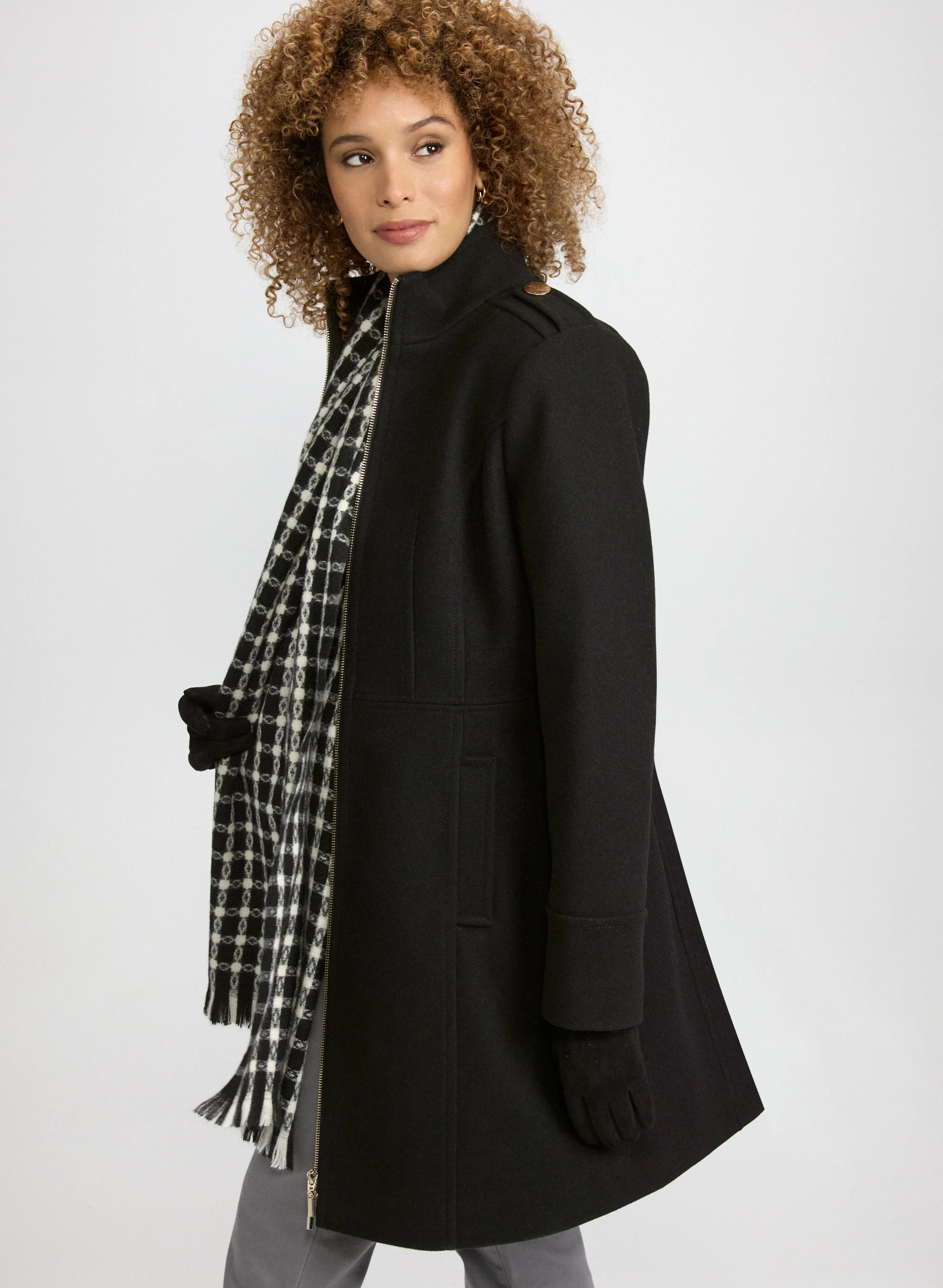 Zip Front Wool-Blend Coat - Image 3