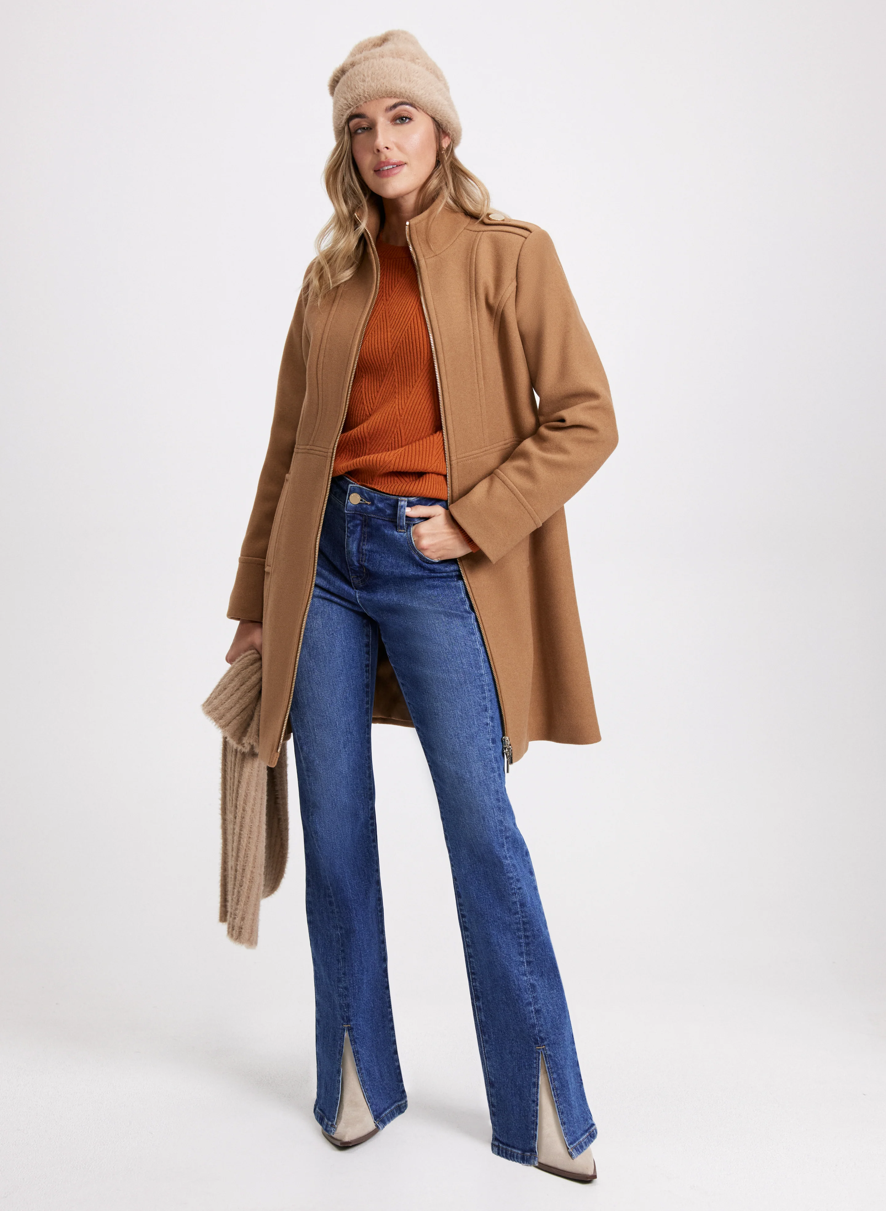Zip Front Wool-Blend Coat - Image 2