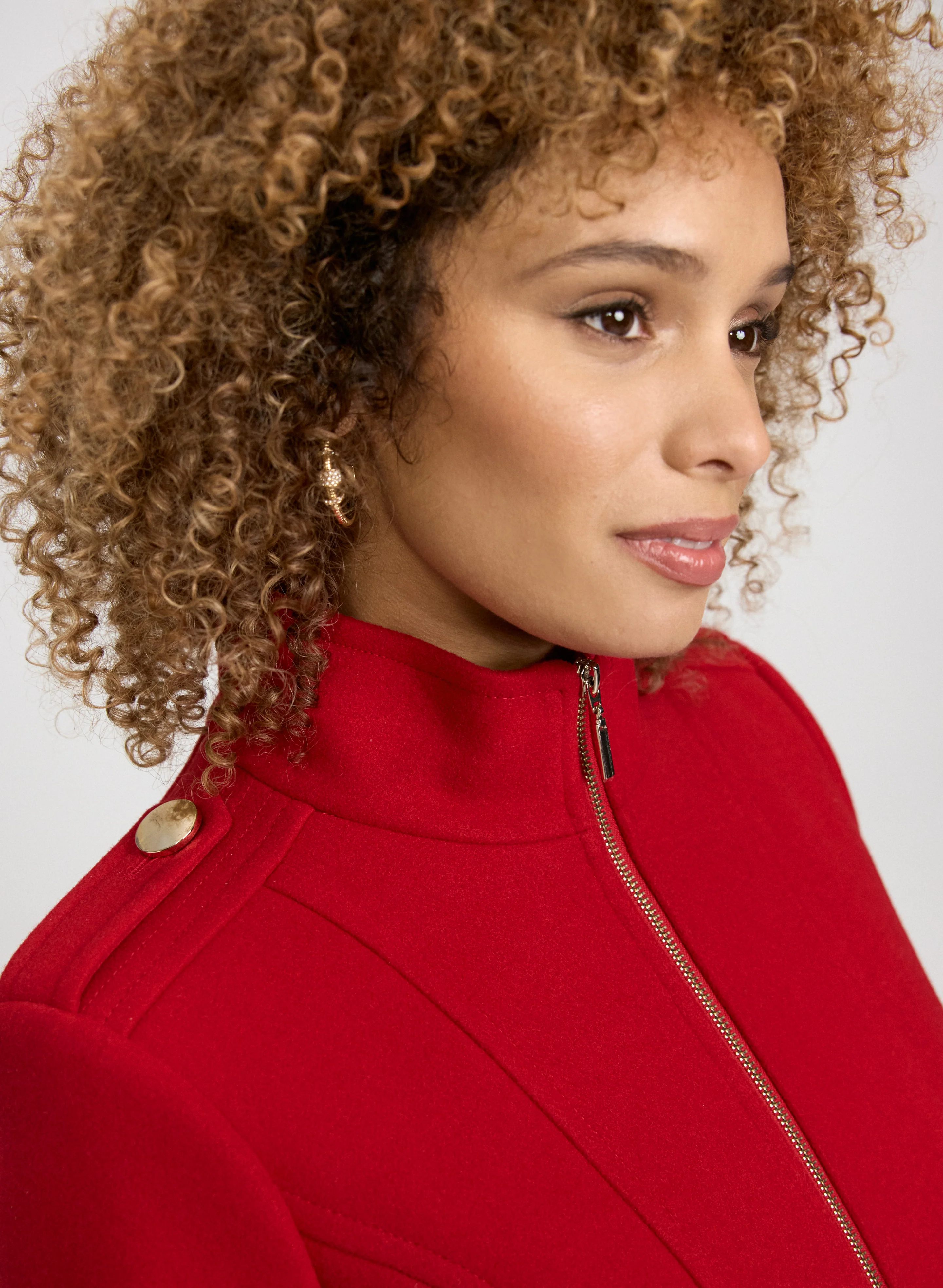 Zip Front Wool-Blend Coat - Image 5