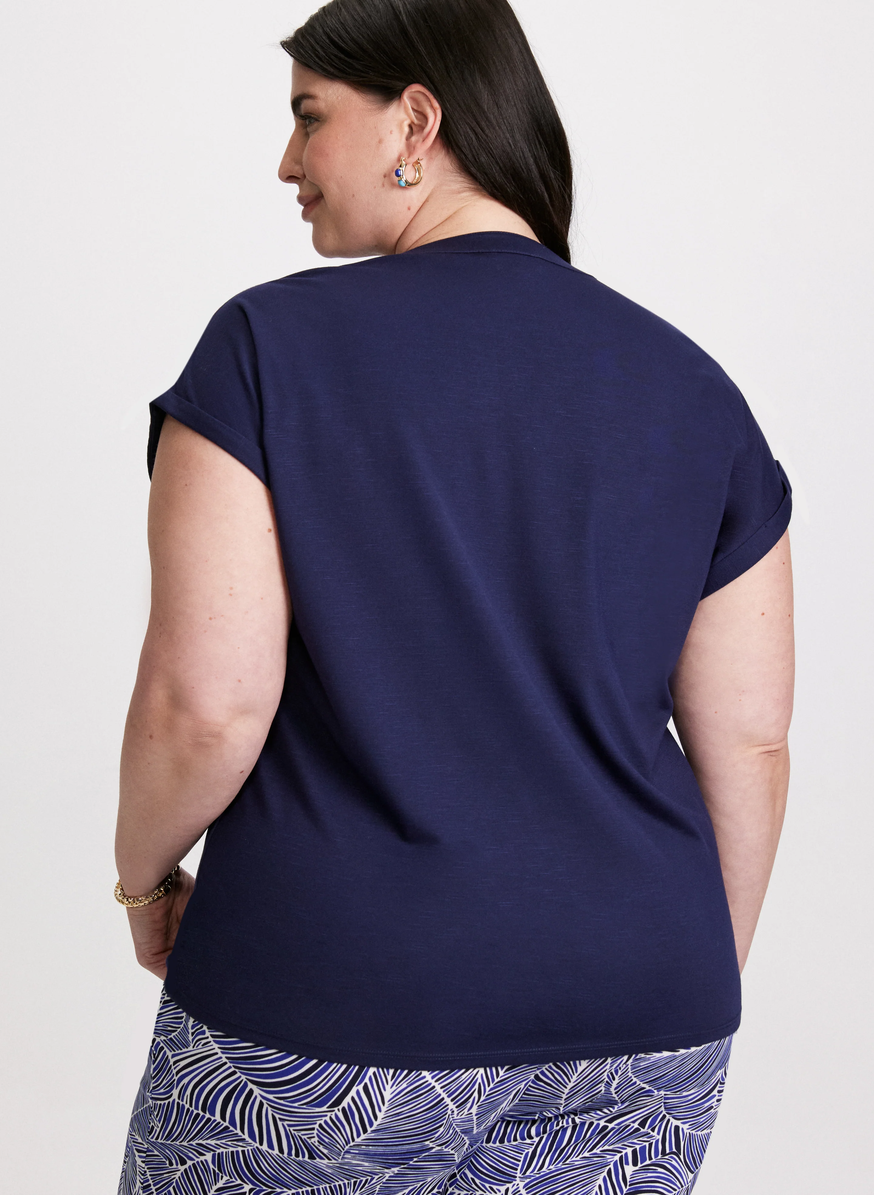 Zipper Neckline T-Shirt - Image 4